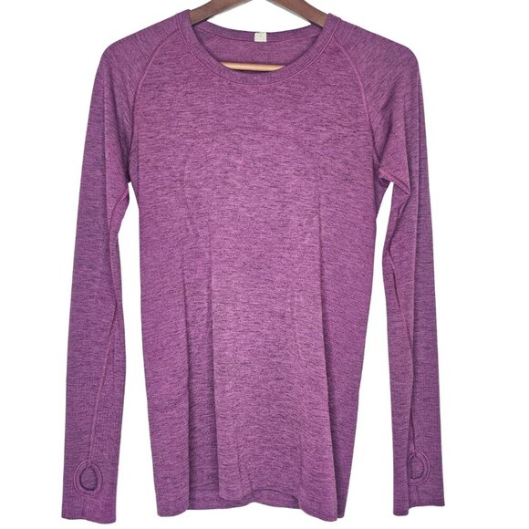 Lululemon Swiftly Tech LS Crew Heathered Dashing Purple Size 8 Hip Length - Picture 1 of 16